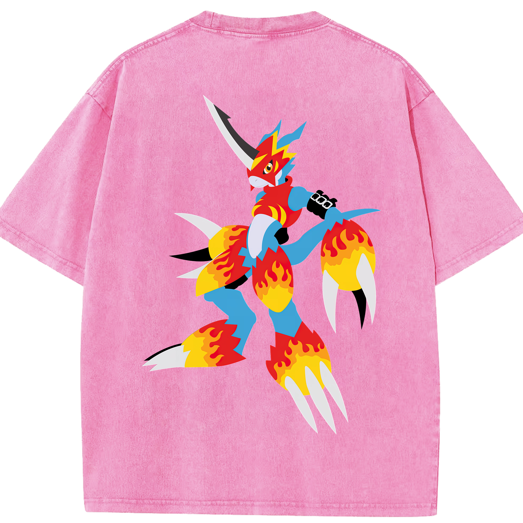 （画像用） Digimon デジタルモンスター/デジモン 綿100% ヴィンテージ風 半袖Tシャツ（背面プリント）